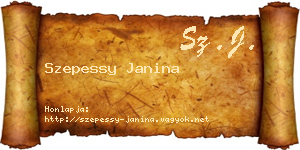 Szepessy Janina névjegykártya